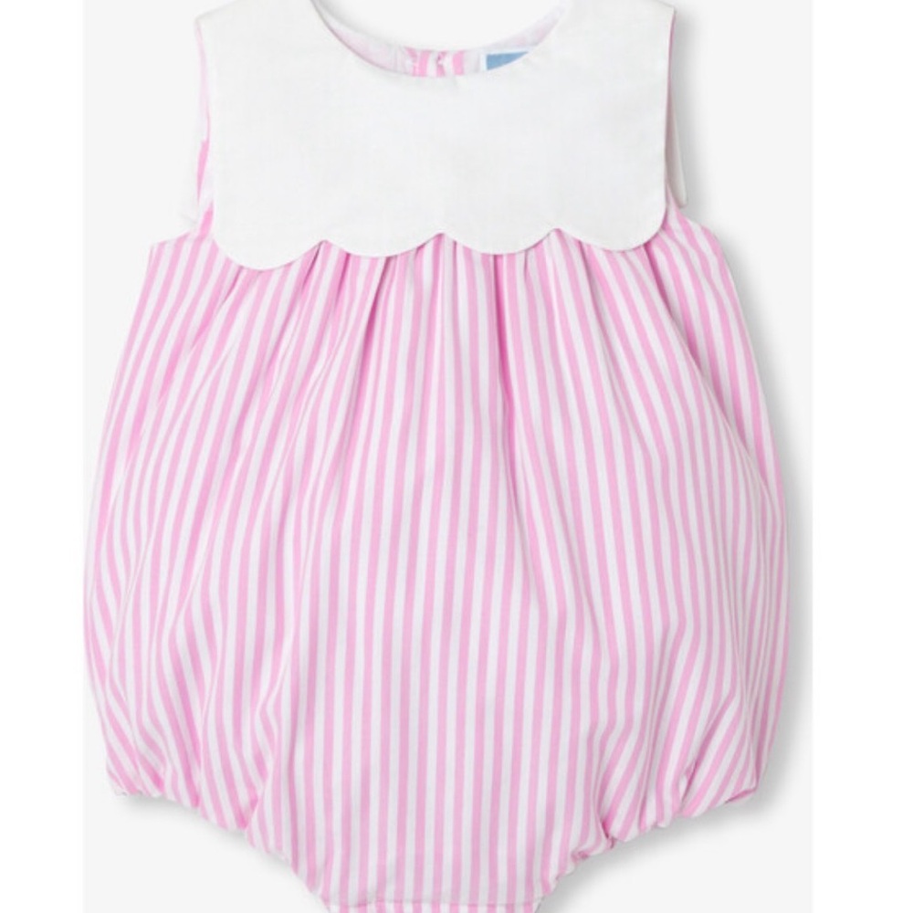 Jacadi 3mo Pink and White Striped Romper